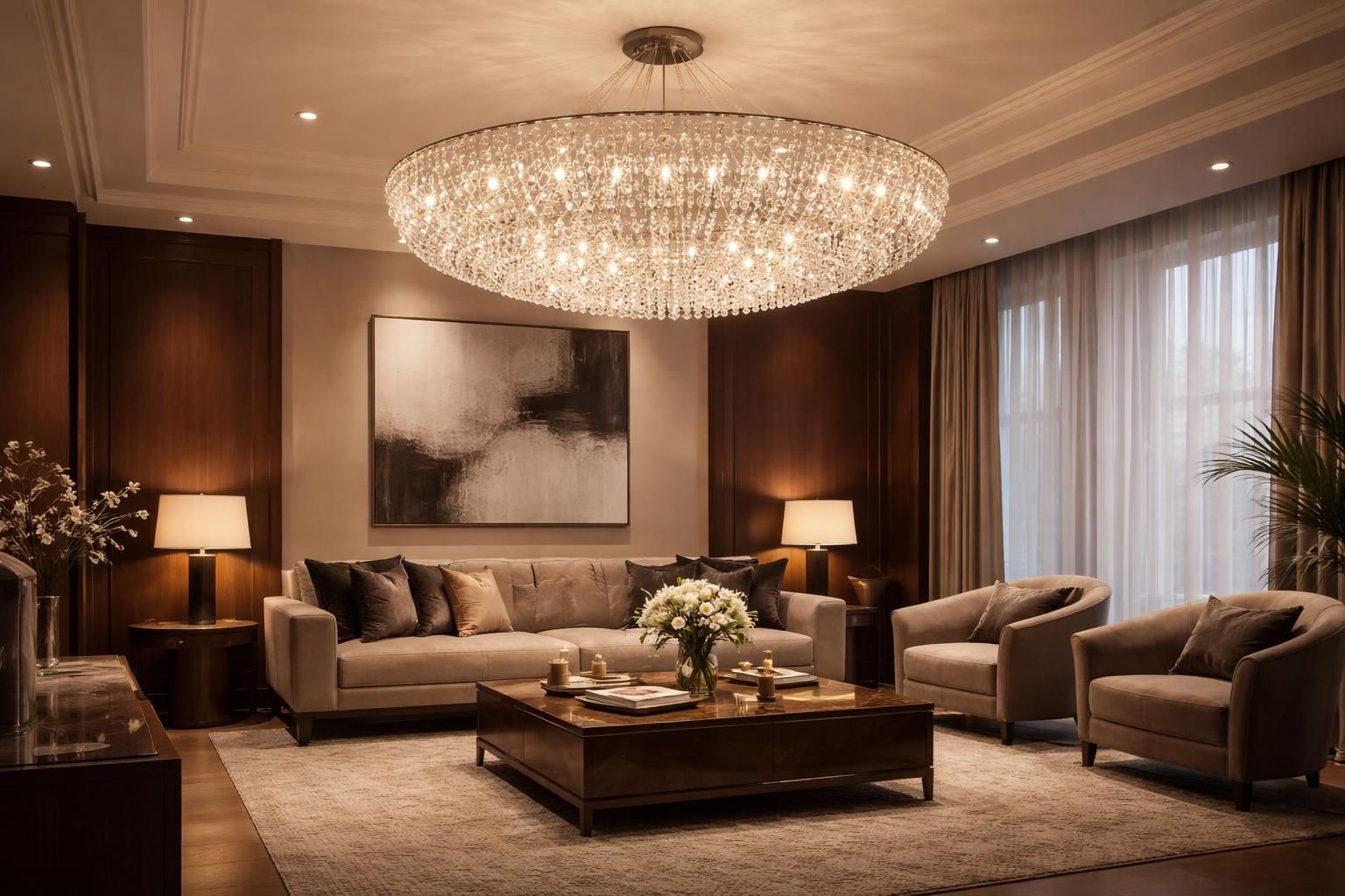 découvrez comment intégrer une suspension en cristal, un luminaire de luxe, pour sublimer votre décoration intérieure avec élégance et style.