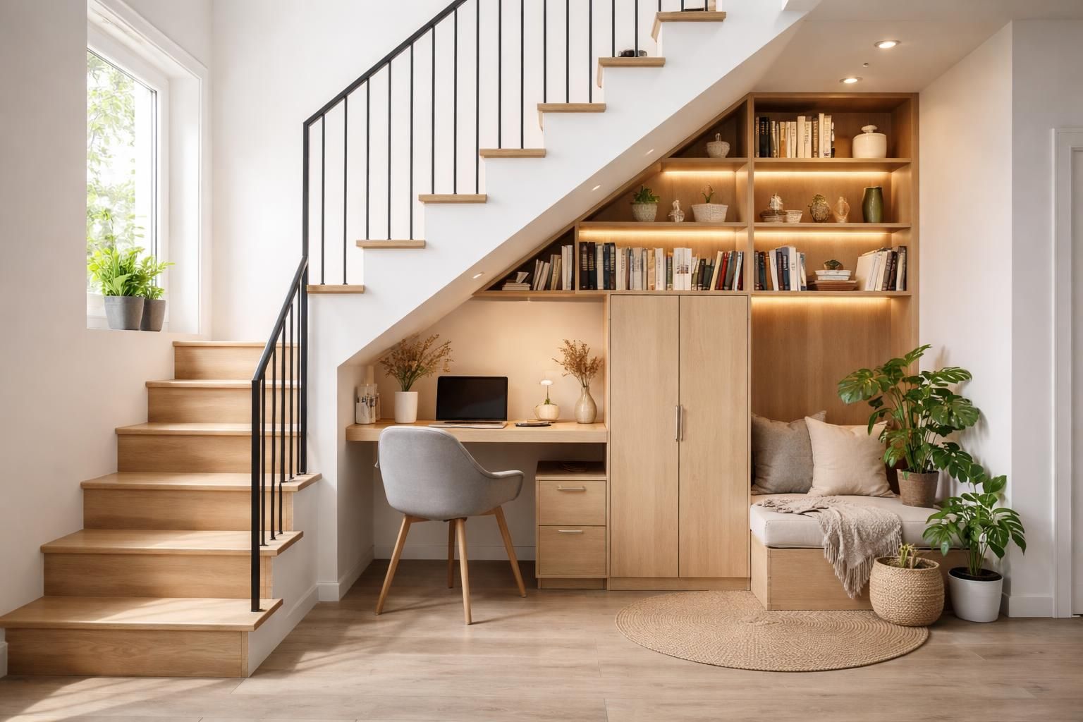 découvrez nos idées créatives pour aménager l'espace sous l'escalier et optimiser chaque coin souvent inutilisé de votre maison.