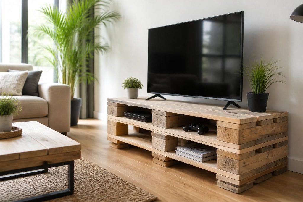 découvrez comment créer un meuble tv en palette facile à réaliser pour un salon à la fois moderne et chaleureux grâce à ce diy simple et économique.