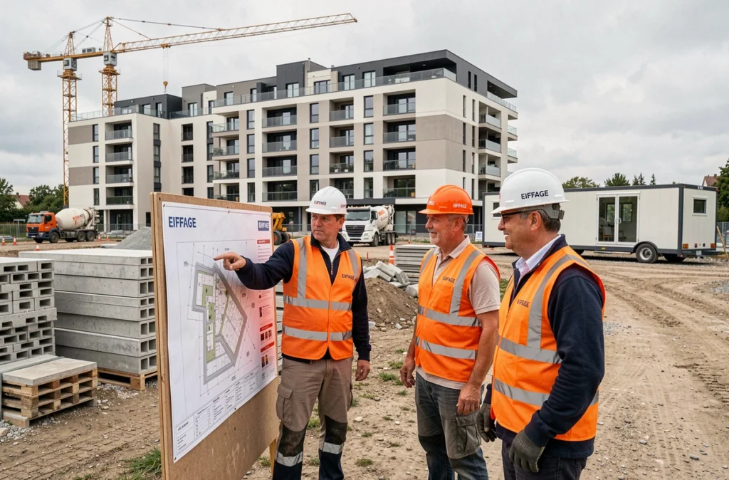 Équipe Eiffage Construction Habitat sur un grand chantier résidentiel dans les Hauts-de-Seine